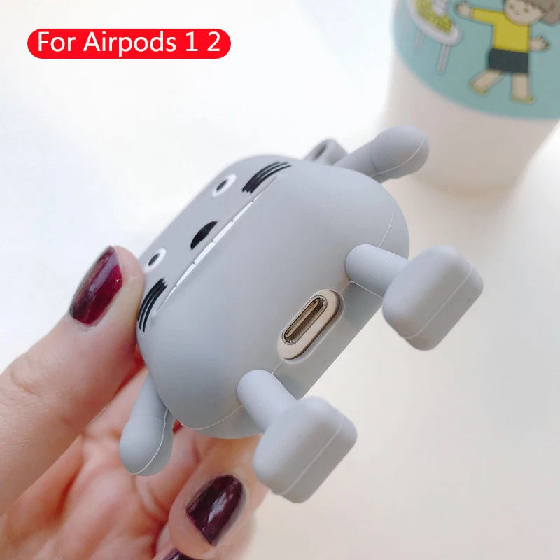 Милый мультяшный беспроводной чехол для гарнитуры Bluetooth для Apple Airpods 1 2, силиконовый мягкий чехол для наушников Airpods, защитный чехол s