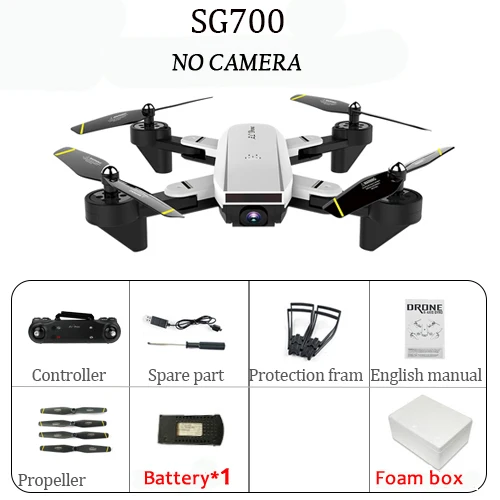 SG700S 4K Дрон с камерой Wi-Fi Fpv Дрон Hd оптический поток Двойная камера с жестом фотография режим удержания высоты SG700 SG700D - Цвет: No Cam White 1B