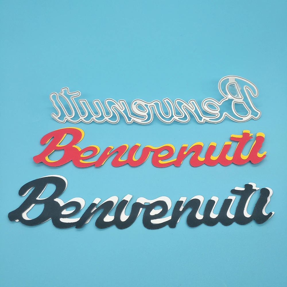Nuovo Bellissimo Benvenuto Italiano Taglio Diesdiy Scrapbooking, Creazione Di Carte, Album Fotografici, Artigianato