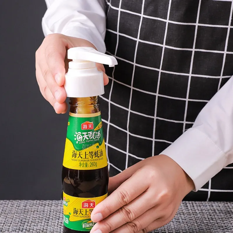 Reusable Essential Oil Emulsion Pump Lotion Pressure Nozzle Seasoning Sauce Press Bottle Pump Kitchen Tools
