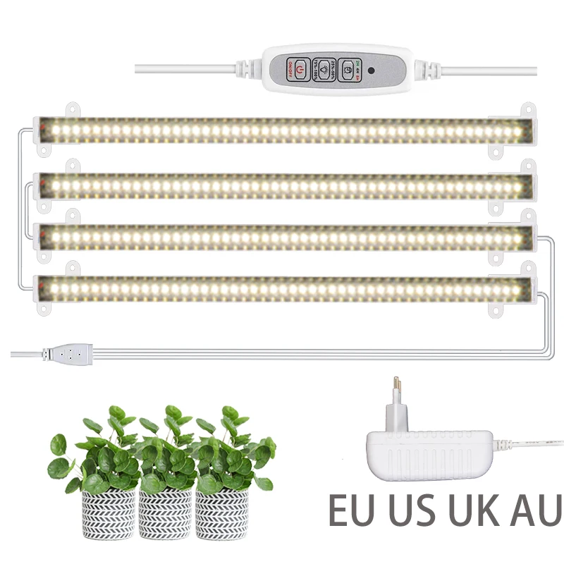 Dimmable Grow Light Strip 3pcs Full Spectrum Hydroponics Phyto Lamp For Plants Indoor Cultivation For Shelf Seedlings Led Lights