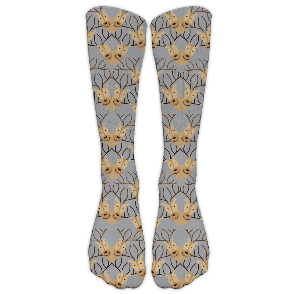 H JAYCOSIN Women Clothes Socks Work Business Socks Casual 3D Christmas Santa Elk Print Anti Slip Long Sports Socks Winter 1007 - Цвет: H