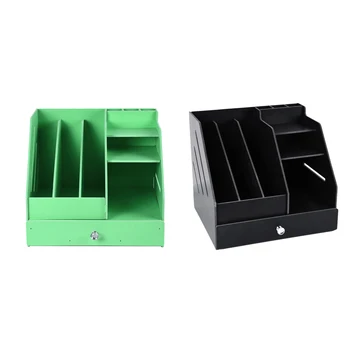 

Multi Use Desktop Stationery Organizer Box with Document File Book Stand and Pen Holder Drawer Rack