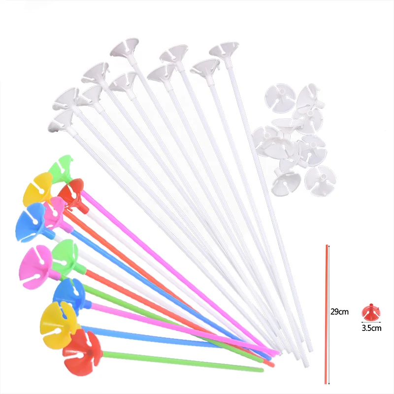 

10/20/30Pcs Multicolor White Latex Balloon Stick and Cups PVC Rods Balloons Holder For Wedding Christmas Birthday Party Decor