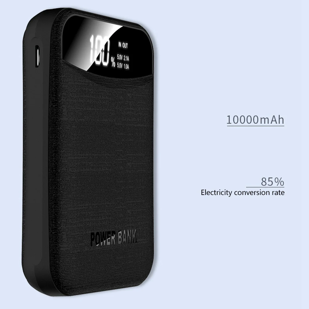 10000 мАч mi ni power Bank Dual USB power Bank Внешняя батарея для Xiaomi mi iPhone портативный светодиодный дисплей Мобильный телефон повербанк