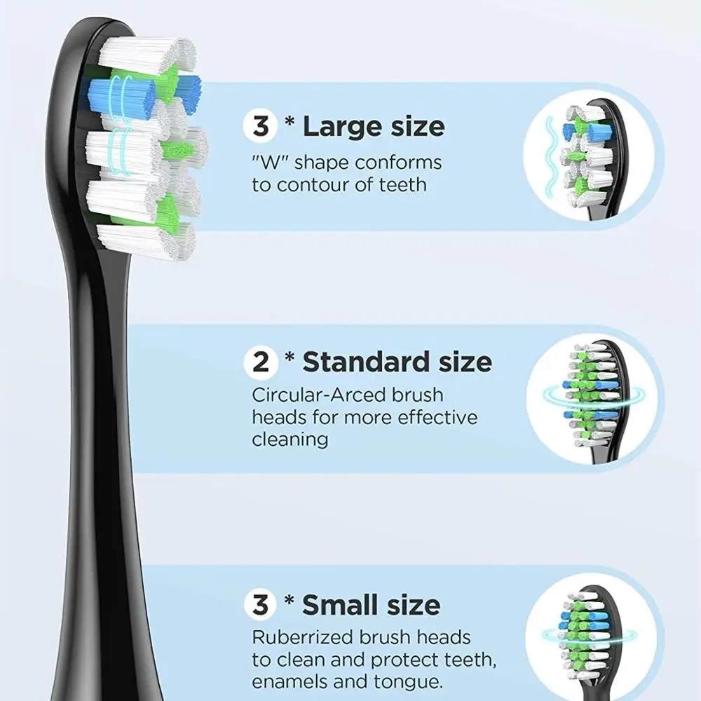 Fairywill Electric Toothbrush Ultra-Sonic Power Whitening Toothbrush with 5 Modes Wireless Charging Smart Timer 8 Brush Heads