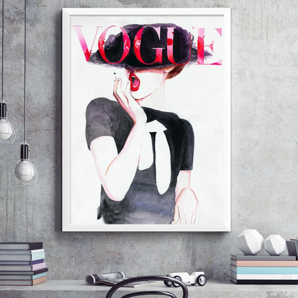 Vogue Печать на холсте плакат и печать стене искусство картины для гостиной