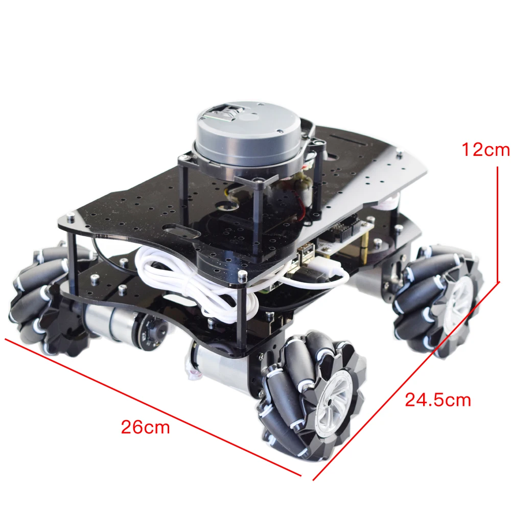 ROS SLAM Robot Mecanum шасси автомобиля с Lidar Raspberry Pi навигация DC 12V двигатель DIY Arduino