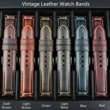 MAIKES Watch Accessories Watch Strap 20mm 22mm 24mm 26mm Vintage Cow Leather Watch Band For Panerai Fossil Watchband