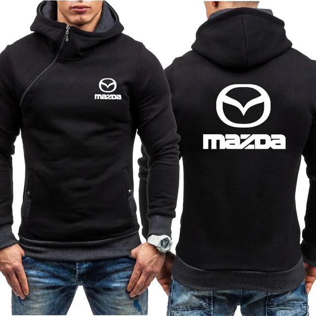 Мужские толстовки с капюшоном для Mazda повседневные флисовые длинным рукавом и