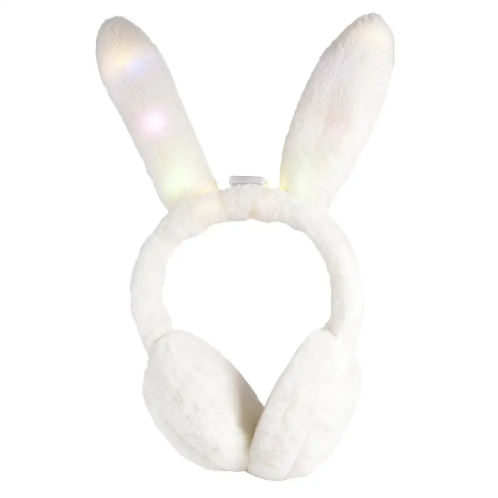Girl Women Rabbit Earmuffs Fur Fashion Luminous Winter Warm Earmuffs Windproof Ear Protection