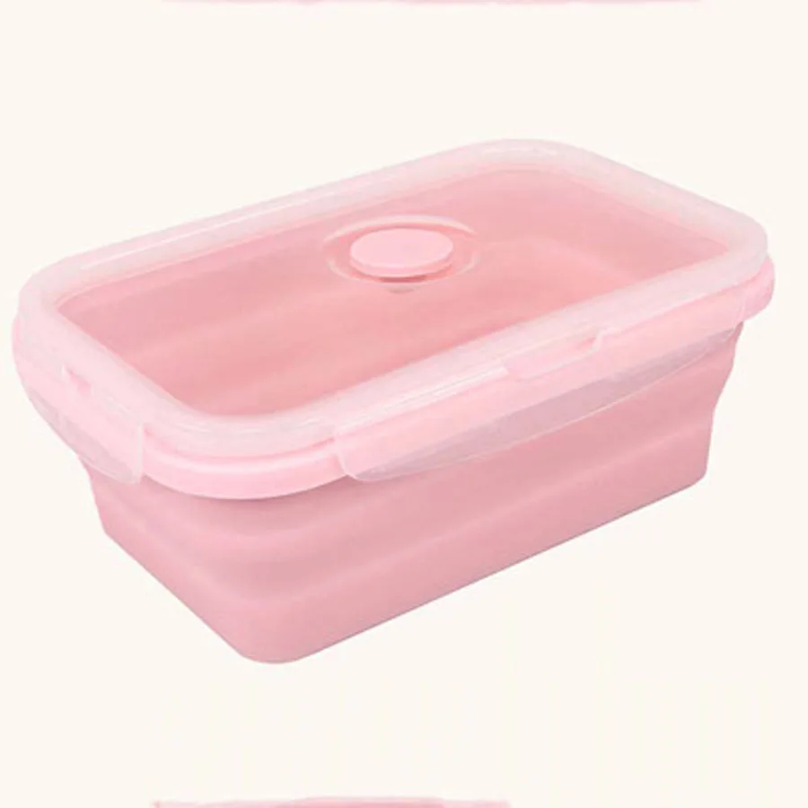 

Hwint Silicone Lunch Box, Portable Foldable Food Storage Container for Kitchen Microwave Oven Freezer, 350ML