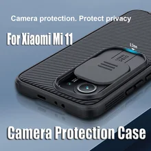 NILLKIN-funda protectora para Xiaomi Mi 11, cubierta deslizante para lente de cámara, para Xiaomi Mi 11