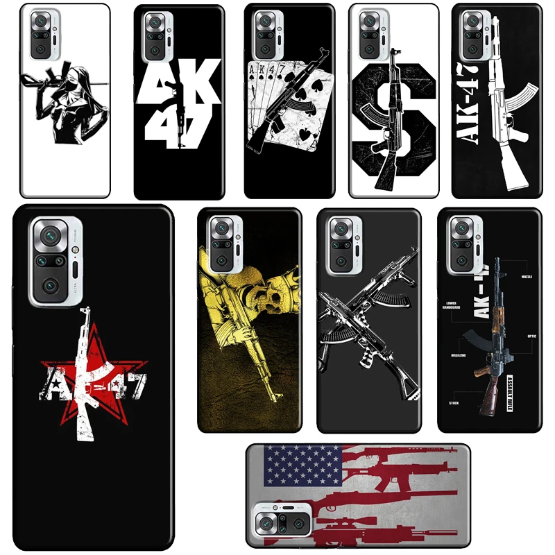 AK47 Gun Phone Case For Xiaomi Redmi 10 9T 9A 9C 7A 8A Coque Note 9 8 Pro 8T 9S 10S | Мобильные телефоны и аксессуары