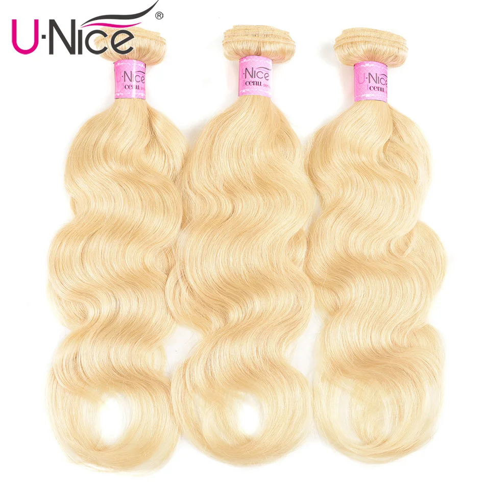 Волосы UNICE малайзийские волосы Remy человеческие волосы пряди 1/3/4 шт. 613 Цвет волнистые волосы, для придания объема утка 16-24 дюймов Пряди человеческих волос для наращивания