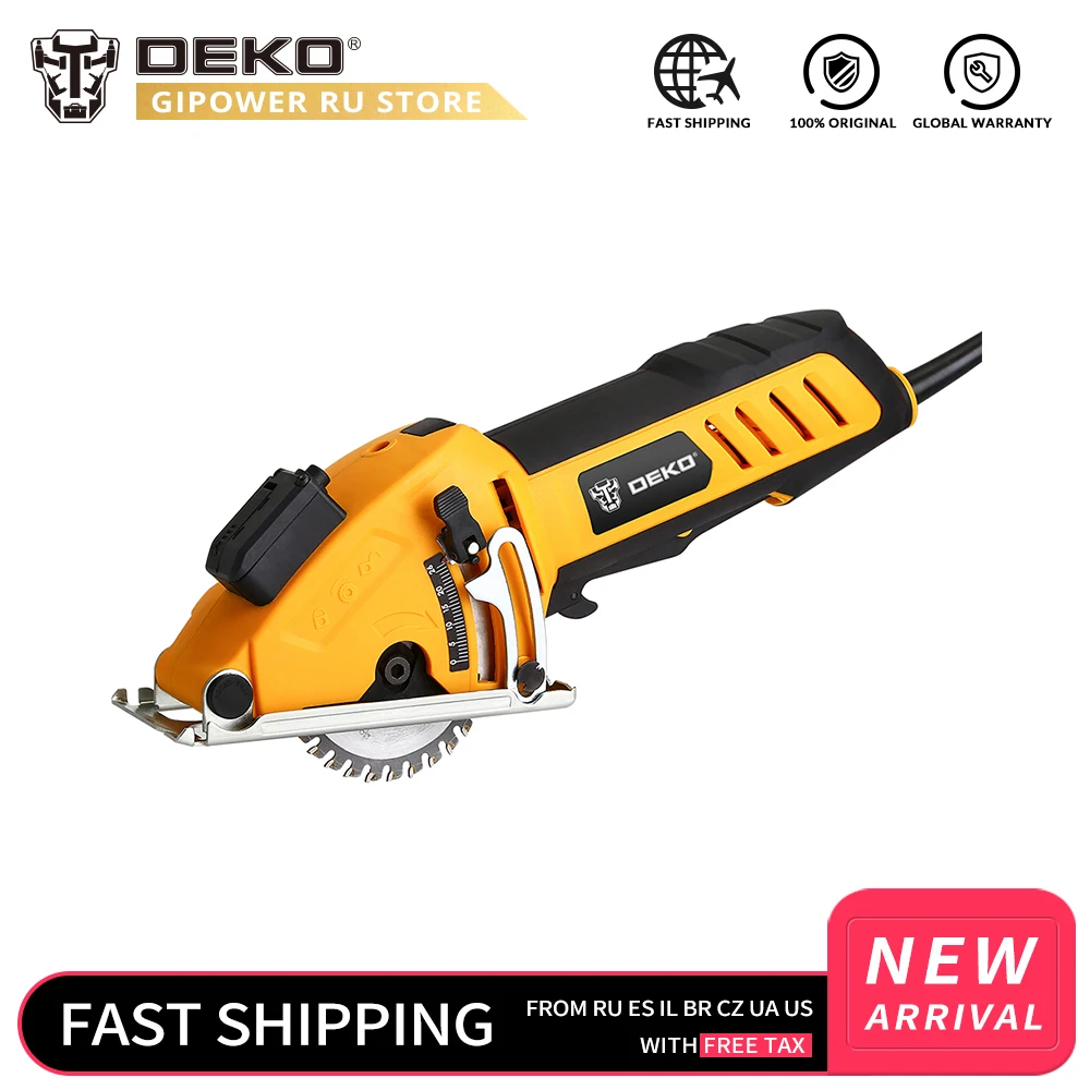 Мини циркулярная пила DEKO QD6905LR с лазером 4 лезвия пролет пыли шестигранный ключ