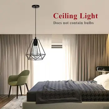 

Square Pendant Lamp LED Flush Mount Retro E27 Useful Fixture LED Down Light Durable Ceiling Down Light Kitchen Walkway Bedroom