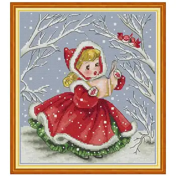 

Read aloud to the birds counted printed on the canvas 11CT 14CT DIY kit Cross Stitch embroidery needlework Sets home decor