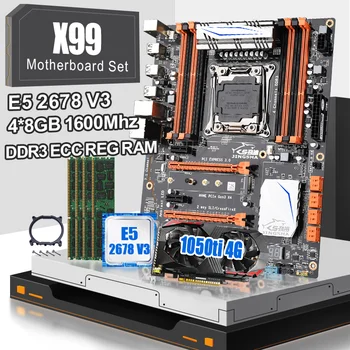 شراءX99 LGA 2011-3 اللوحة مع XEON E5 2678V3 و 4*8gb DDR3 1600MHZ ECC REG RAM