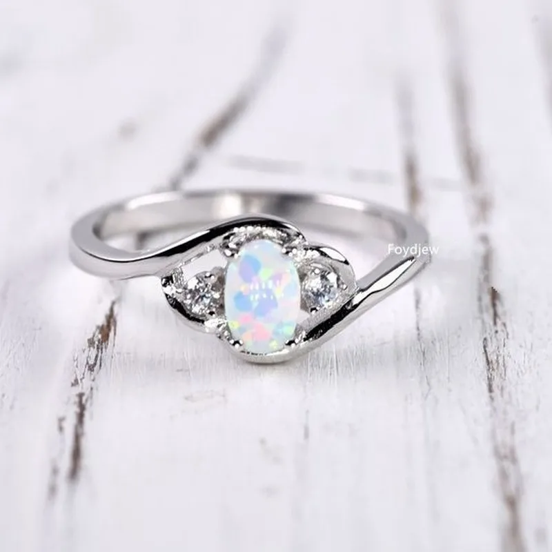 

Women's 925 Silver Opal Ring Engagement Wedding Gift Ring Jewelry