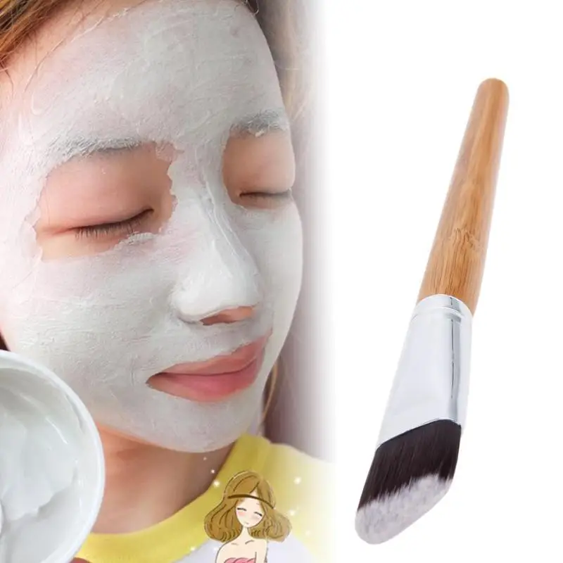 Facial Mask Brush Portable Cosmetic Tool Makeup Foundation Fiber Hair Bamboo Handle Powder Concealer Face | Красота и здоровье