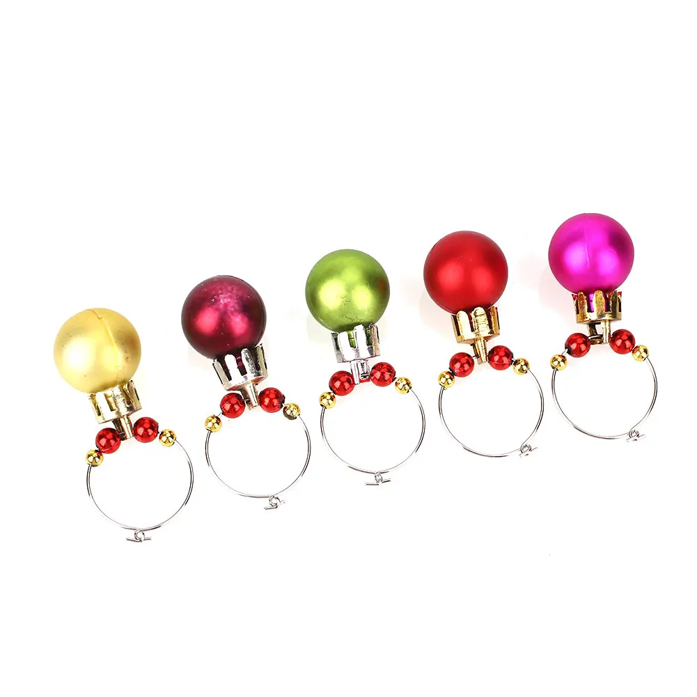 

Wine Glass Tag Wine Glass Marker Wine Glass Label Wine Glass Coaster Creative Ball Shape 1pcs/Box Xmas Party Metal Ring