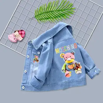 

2020 girls demin jacket kids spring warm jacket teenage fashionable cartoon coat autumn baby girls tops kids jeans baby outwear