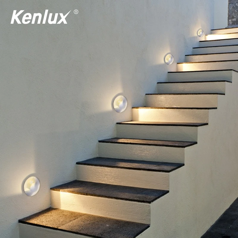 Kenlux мини светодиодные лестницы подземные 2 Вт D52mm светодиодные лестницы свет COB открытый похороненный Сад Путь пятно утопленное подземное освещение