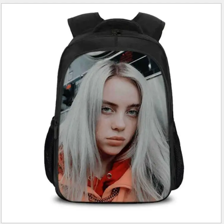 as pictures Певица Billie Eilish, рюкзак, качественная женская сумка billie eilish, Студенческая школьная сумка для подростков, девочек и мальчиков, mochila escolar - Цвет: as pictures