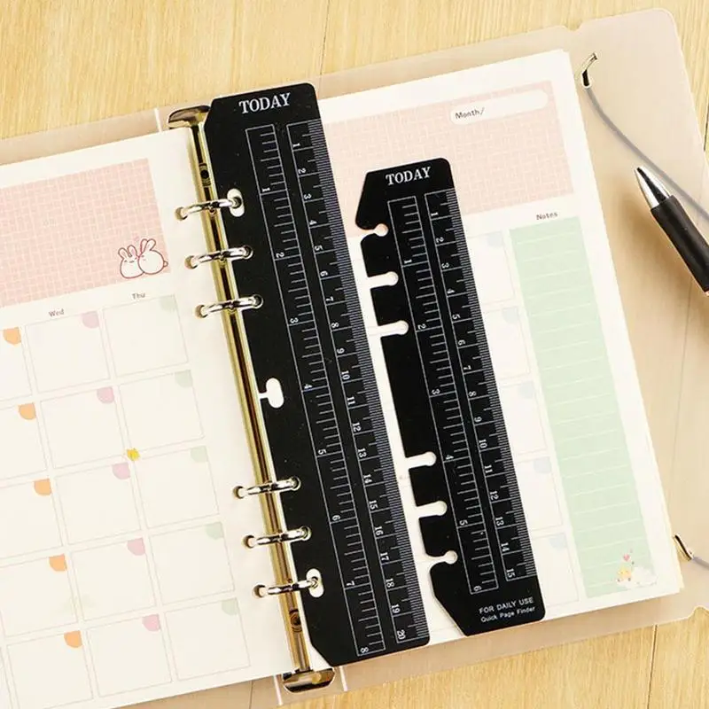 

1pc Notebook Index Page Pvc Loose-leaf Separator Page A5/a6/a7 Different Size Multi-function 6holes Bookmark Ruler