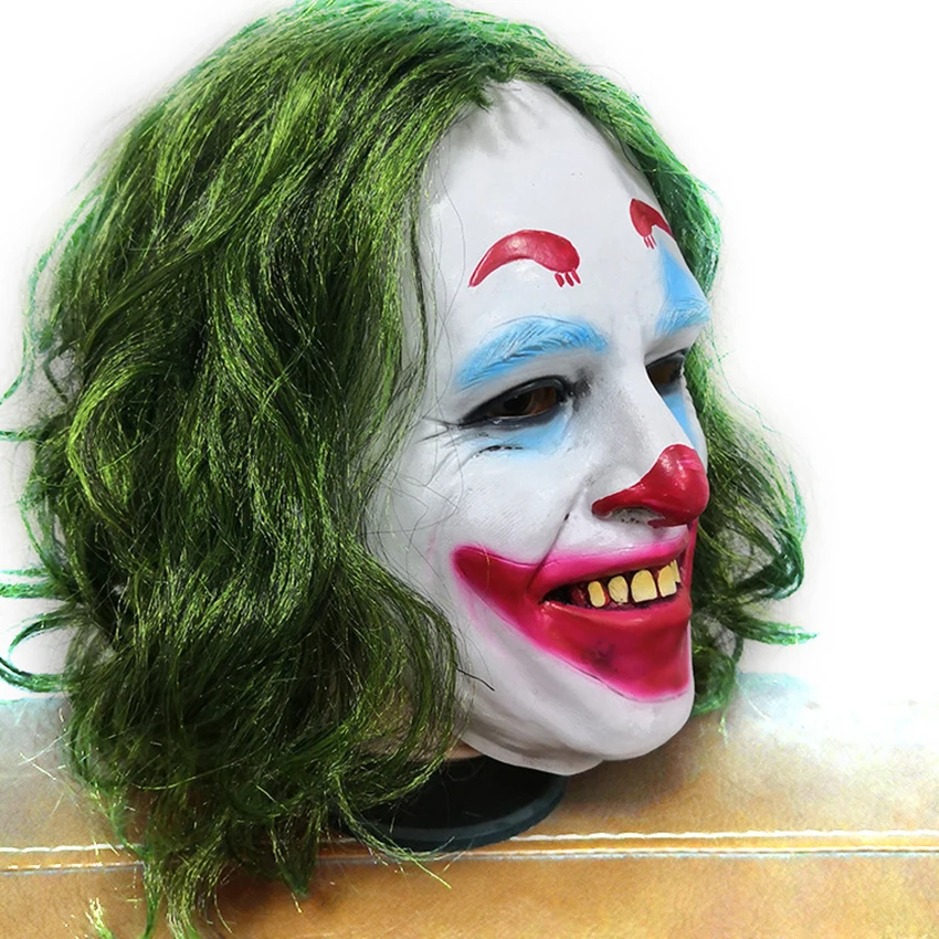 Joker Joaquin Phoenix Mask Clown Cosplay Anime Prop Latex Halloween Funny Face Anonymous Men Adult Masquerade Mask Carnival
