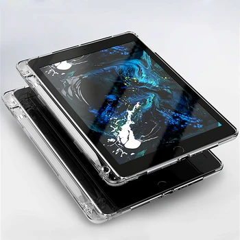 

Soft silicone case for Apple iPad Mini Air 1 2 3 4 5 6 7 Pro 9.7 10.2 10.5 10.9 11 12.9 transparent shell with Pencil Holder