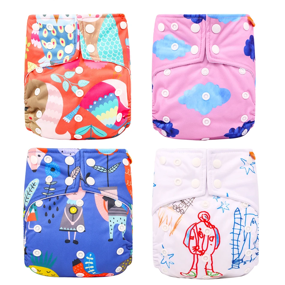 Best Price Cloth-Diaper Happyflute Reusable 3-15KG OS Unisex Inner Position-Pocket Suede Digital 5gRrjExq