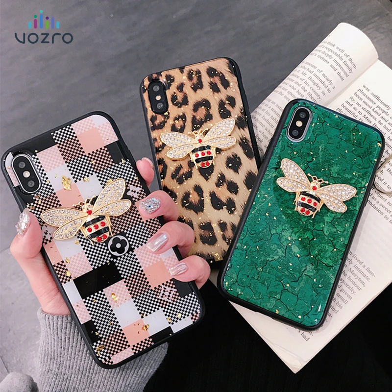 VOZRO Luxury 3D Shining Bee Phone Case For iPhone 7 8 Plus X XR XS Max 1