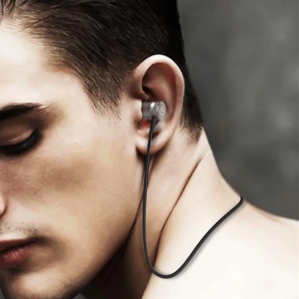 Bluetooth 4 1 Wireless Headset In Ear Earphones Neck Hook with Mic Sports Neckband Earbuds Waterproof for IOS Android Mobile Pho