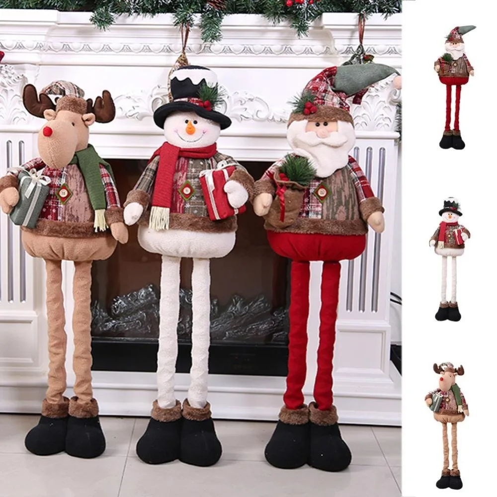 Santa Claus Snowman Reindeer Christmas Tree Decorations Chrismas Toys Christmas Decorations for Doll Window Decor