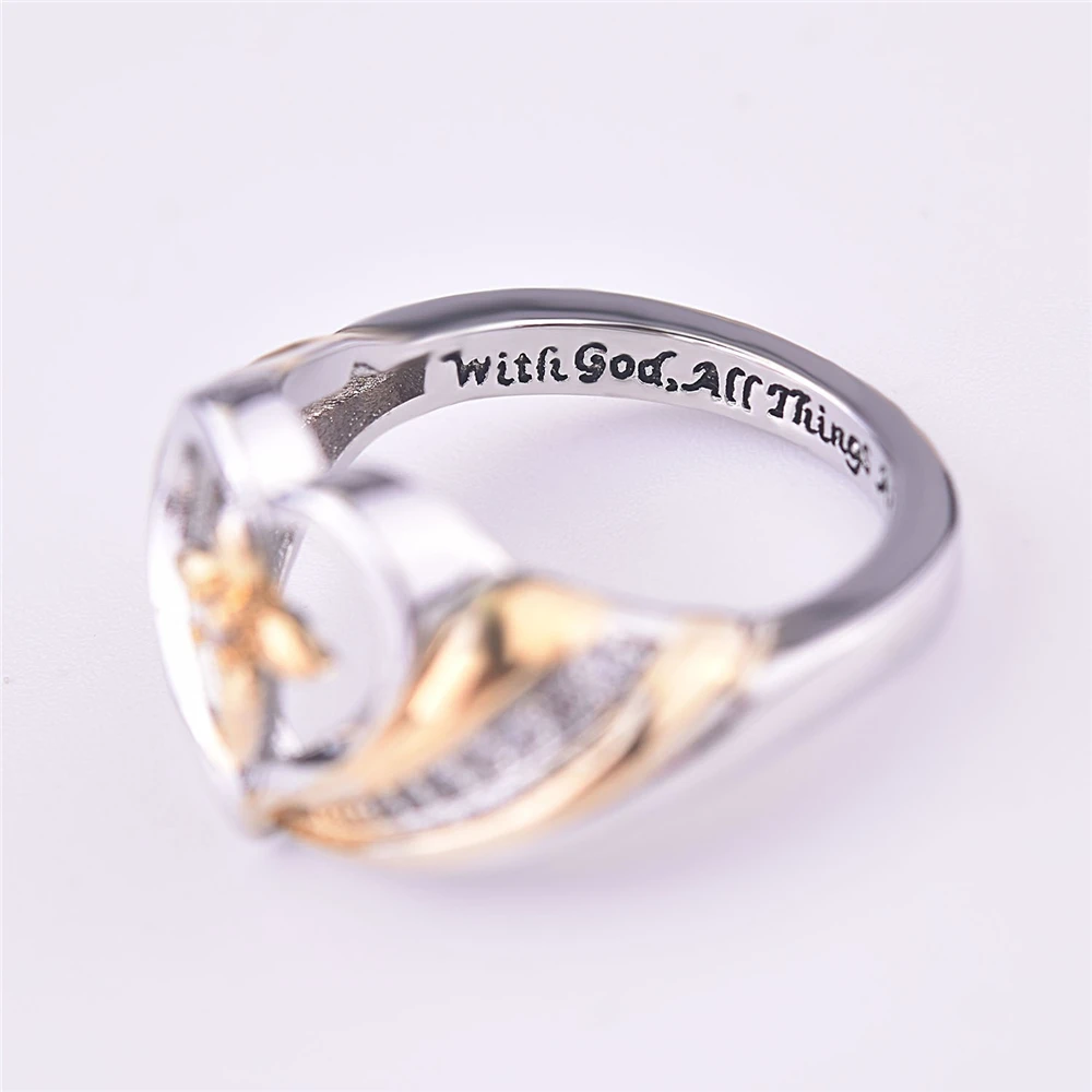 Модный серебряный и золотой цвет микро инкрустированный циркон крест любовь, сердце, свадьба кольцо для женщин и девочек украшения для пальцев bijoux Anel