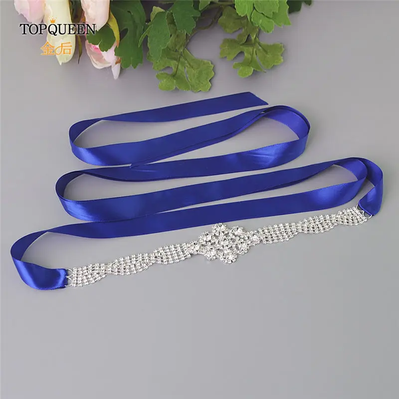 FTOPQUEEN S98, модные свадебные ремни, женские Стразы, пояс для свадебного платья, женский ремень, вечерние, свадебные аксессуары, ремень - Цвет: royal blue