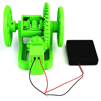 

3D Printed Simulation Automobile Differential Model DIY Stem Toy with Battery Box - Motor Version