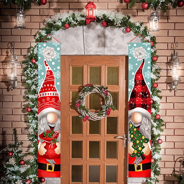 Porch Christmas Decorations, Merry Christmas Banner,