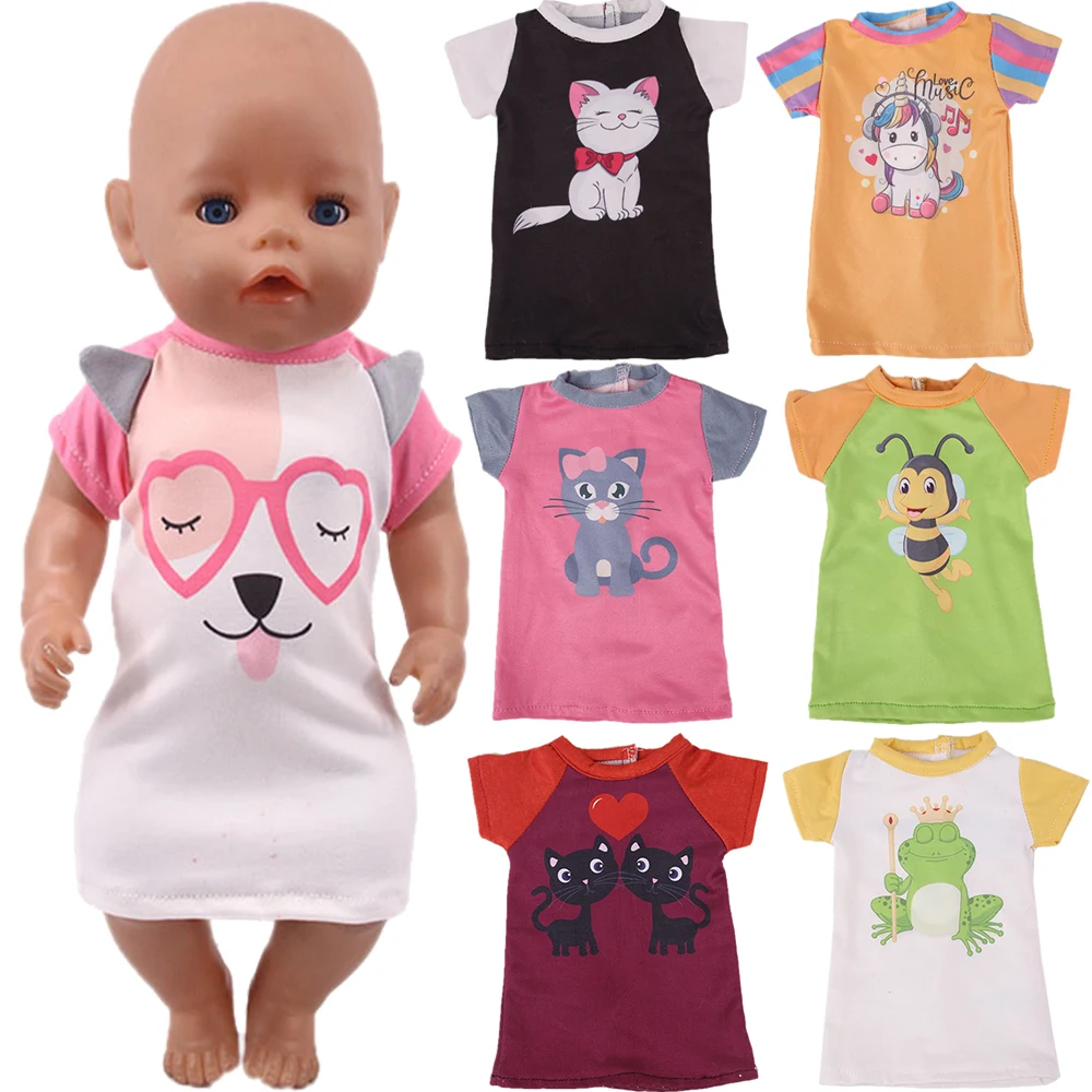 Бесплатная доставка пижама с животными платье для американской девочки 18 дюймов