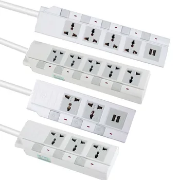 

EU Plug Home Office Power Strip EU UK US AU Universal Socket Independent Control Switch Extension Socket 1.8M Power Cord
