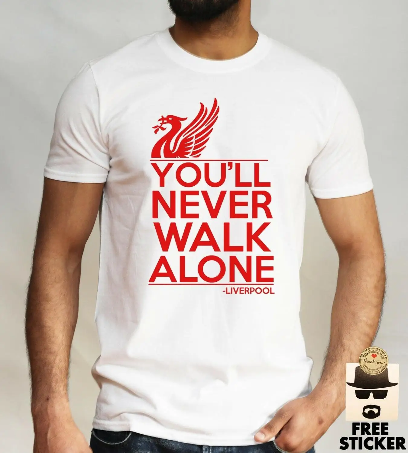 Ливерпуль футболка You'Ll Never Walk Alone Футбол вентилятор клуб Ynwa Мужская Подарочная футболка для мужская с короткими рукавами Классическая футболка