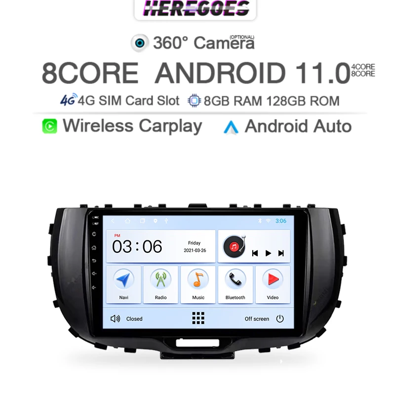 Автомобильный мультимедийный плеер с камерой 360 2 Din Android 10 0 для Kia Soul SK3 2019 2020 2021 4G LTE