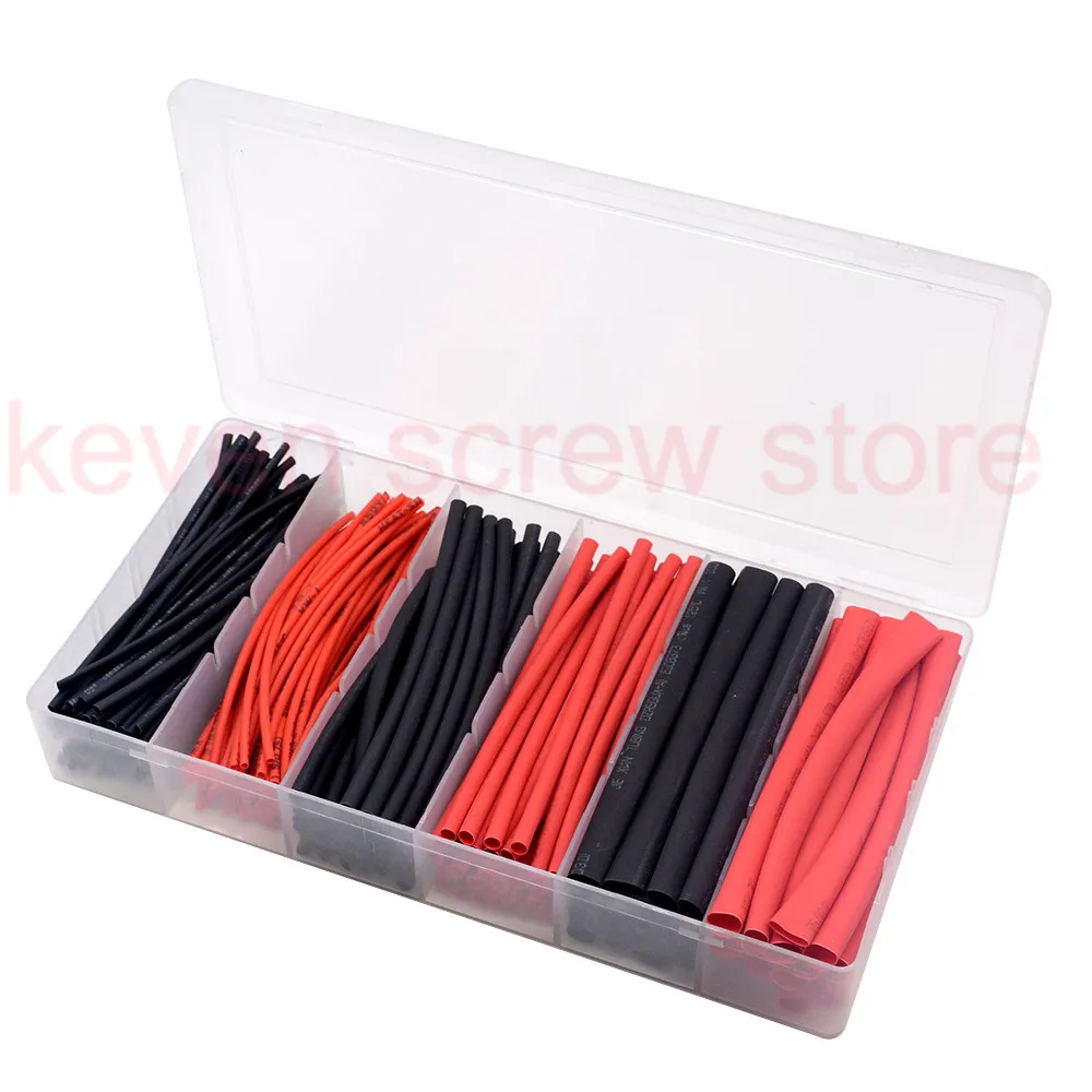 190pcs /lots 2:1 3 Sizes φ1.5 φ3.0 φ6.0 Assortment Polyolefin H-type Heat Shrink Sleeve Wrap Wire Cable Kit