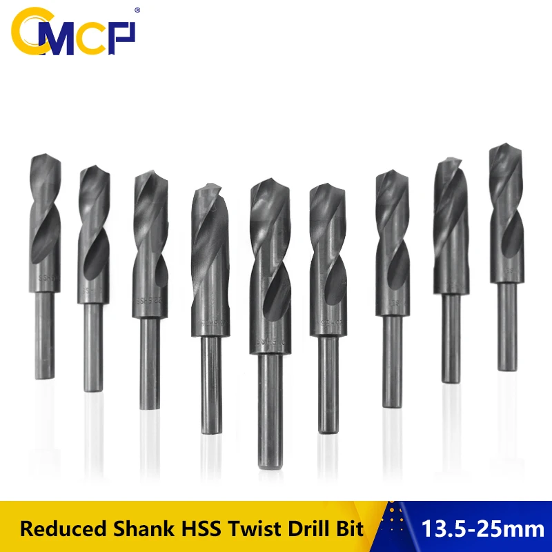 CMCP Drill Bit 1pc 13.5-25mm Reduced Shank HSS Twist Drill Bit For Wood/Metal Nitride Coated Hole Cutter