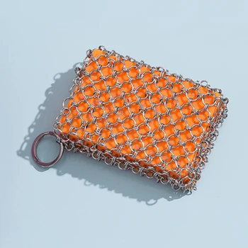 

Stainless Steel Sponge Brush Net Scrubber Cleaner Washing Pot Bag Ovens Cleaning Tool _WK