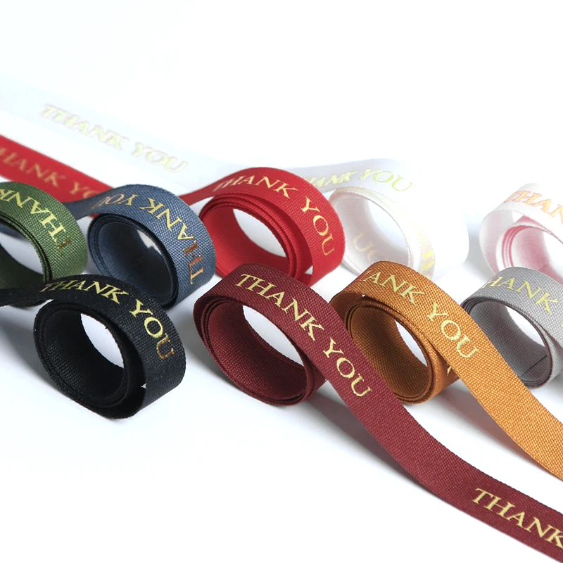 Thank you very much hot stamping printing ribbon diy festival festival cake baked birthday gift box packaging ribbon