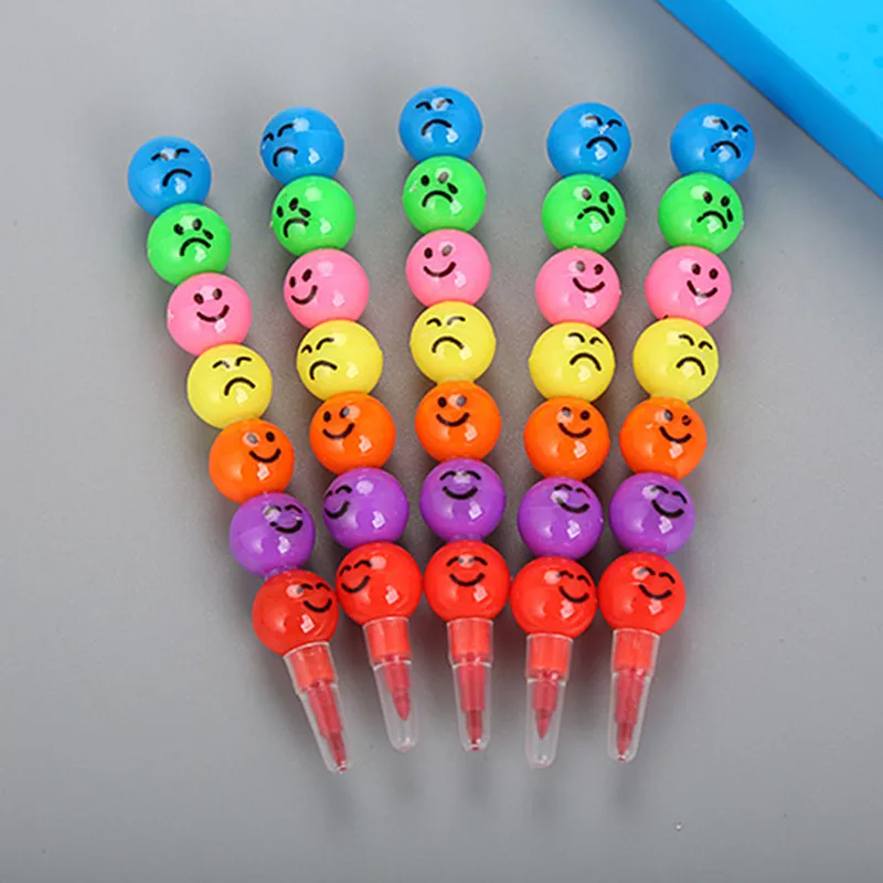 7 Color Crayons Art Supplies for Kids Pastel Pen Drawing Set Stationery Smiley Face Crayons Kawaii School Supplies Drawing 1pcs colored crayons children painting supplies