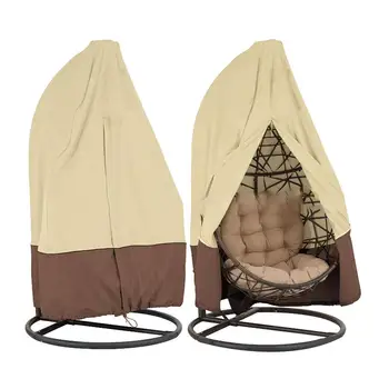 

Patio Garden Weave Hanging Egg Chair Seat Cover Swing Chair Dust Cover Rattan Swing Anti-UV Waterproof Patio Hanging Chair Cover
